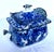 An exceptional piece of early 19th-century English pearlware, this antique deep blue transfer-printed covered sugar bowl...
