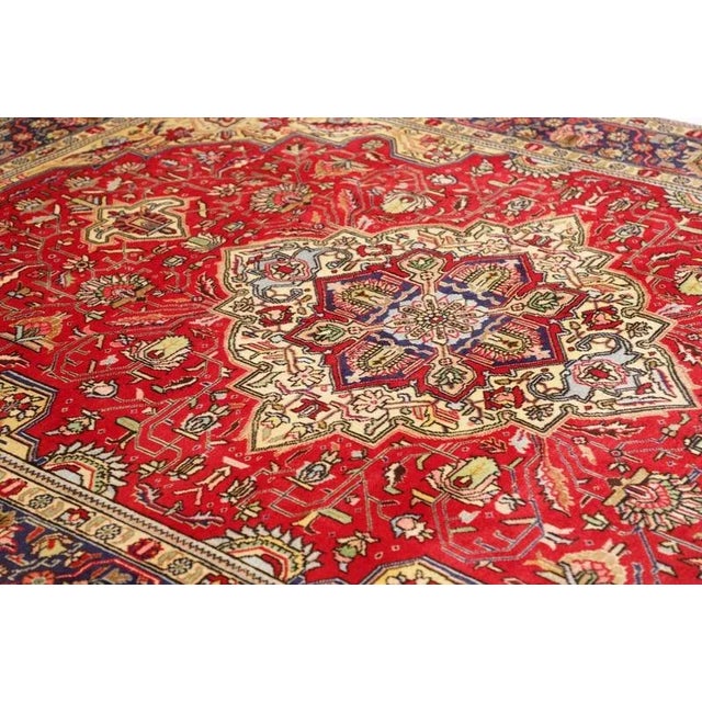 Textile Middle Eastern Hand-Knotted Tabriz Rug For Sale - Image 7 of 11