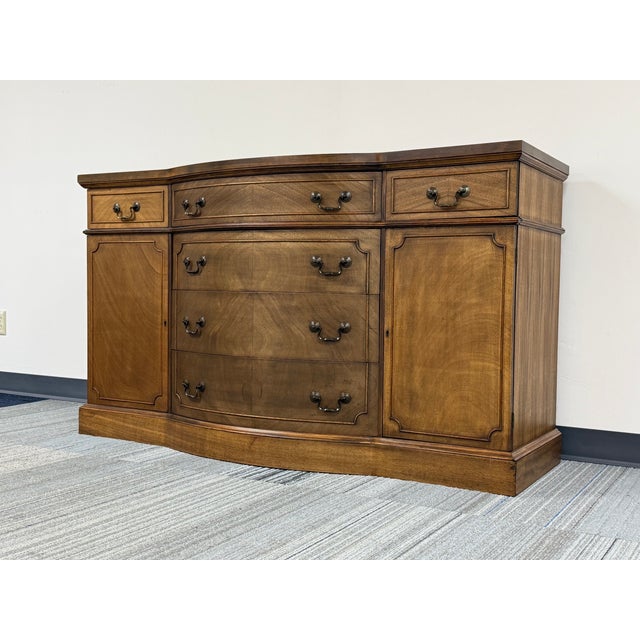 Tuscan Tuscan Style Serpentine Buffet With Raised Panel Doors For Sale - Image 3 of 9