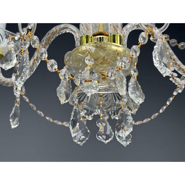 1960s Venetian Style, Large Chandeliers, Brass, Crystal - a Pair For Sale - Image 11 of 17