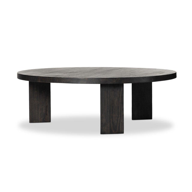 2020s Four Hands Mesa Round Coffee Table - Ebony Parawood 48" For Sale - Image 5 of 11