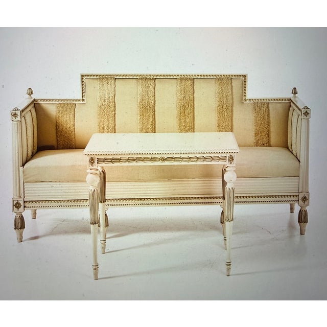 Beige Swedish Sofa and Table, 1890, Set of 2 For Sale - Image 8 of 8