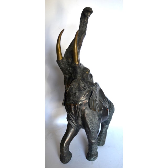 Large Bronze Elephant 29"h For Sale In Los Angeles - Image 6 of 7