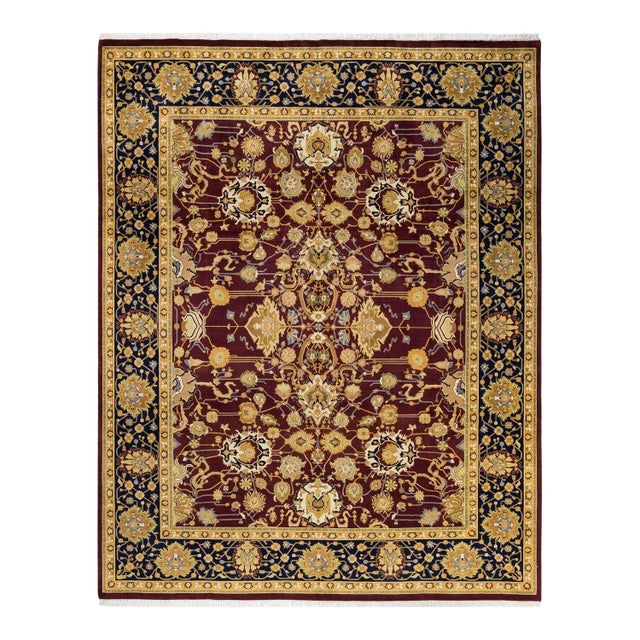 Red Mogul, One-of-a-Kind Hand-Knotted Area Rug in Red, 8' 2" x 10' 4" For Sale - Image 8 of 8