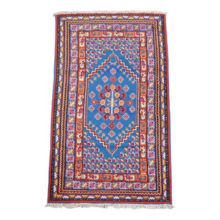 Vintage Colorful Rug with Pattern For Sale