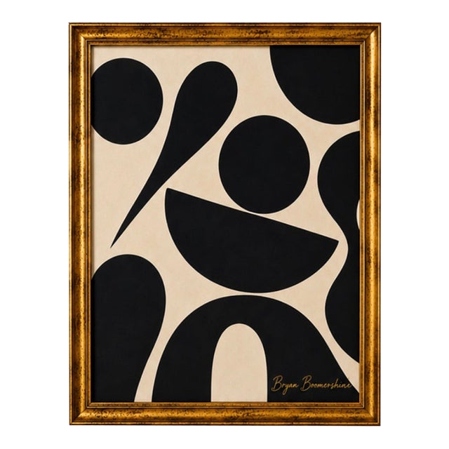 Quiet Geometry Abstract Painting Framed by Bryan Boomershine For Sale