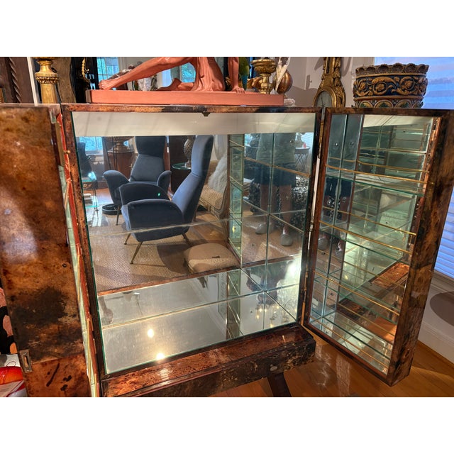 1950s Italian Modern Lacquered Goatskin Bar Designed by Aldo Tura, Attributed For Sale - Image 14 of 16
