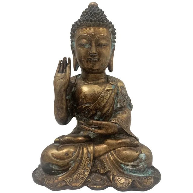 Mid 19th Century Bronze Hindu Buddha For Sale - Image 13 of 13