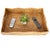 Boho Chic Artifacts Rattan Scallop Collection Rectangular Tray in Honey Brown - 22" For Sale - Image 3 of 6