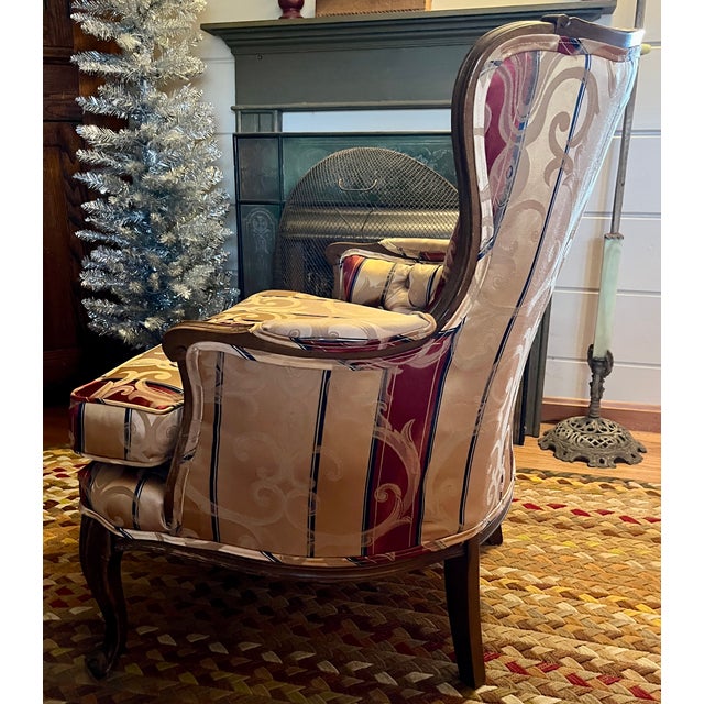 Early 20th Century Queen Anne Style Wing Chair For Sale - Image 4 of 6