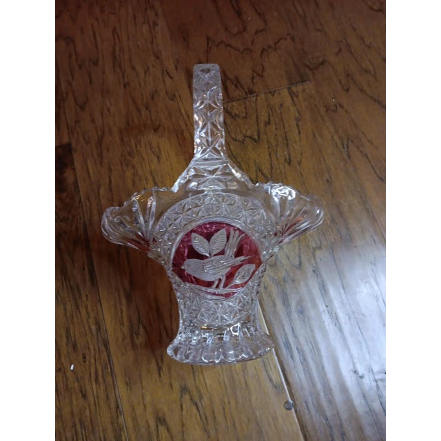 1970s Hofbauer Crystal Made in Germany Decorative Basket Vase For Sale - Image 9 of 13