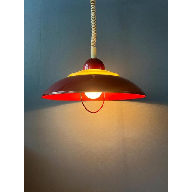 Scandinavian Space Age Red Pendant Lamp by Knud Christensen For Sale - Image 6 of 13