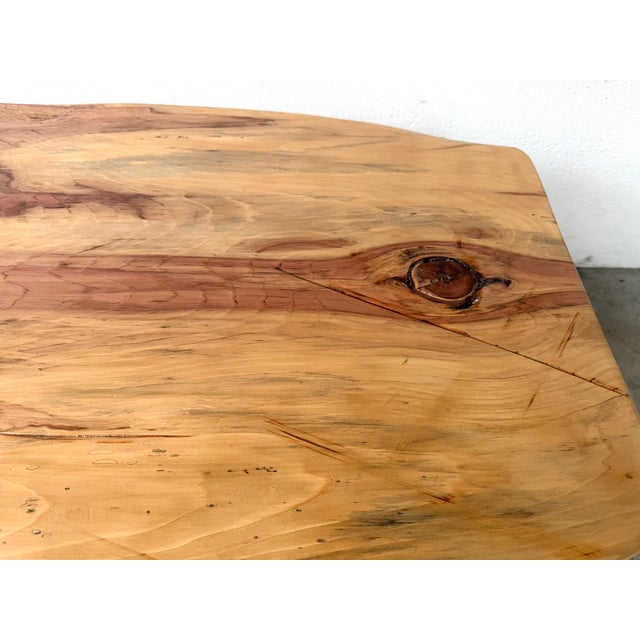 Vintage Brutalist Coffee Table in Cedar, 1970s For Sale - Image 10 of 18