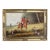 English Fox Hunting Scene Oil Painting on Canvas, Horses & Hounds, Gilt Frame For Sale
