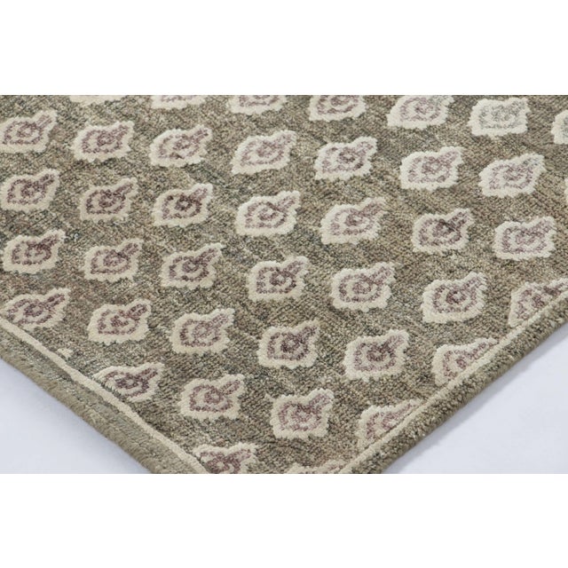 2010s Rug & Kilim’s Block Print Runner Rug, Brown With Cream Floral Motifs For Sale - Image 5 of 7