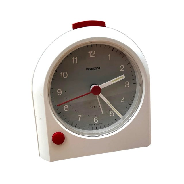 Staiger White Electric Alarm Clock, Germany, 1980s For Sale - Image 12 of 12