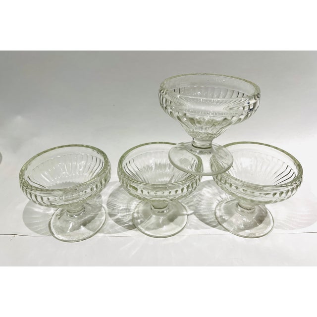 Vintage Jeannette Glass Ribbed Sherbet Cups Set of 4 Tapas For Sale In Washington DC - Image 6 of 6