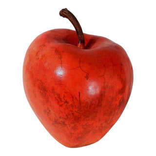 Oversized Roku Pottery Sculpture of an Apple by American Ceramicist, Renzo Faggioll For Sale