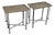 Egyptian Vintage Brass Tray + Wrought Iron Side Tables, Pair For Sale
