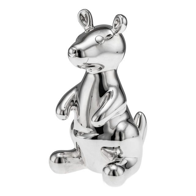 Novelty 21st Century English Silver Kangaroo Money Box by Asprey c.2021 For Sale
