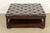 English Bernhardt Tufted Leather Chesterfield Cocktail Ottoman For Sale - Image 3 of 11