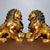 Bronze Pair of Large Vintage Gilt Bronze Guardian Lions – Seated Foo Dogs With Brocade Balls For Sale - Image 8 of 9