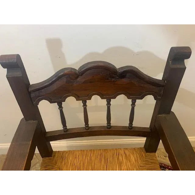 Early 20th Century Original Hand Carved Mexican Armchair For Sale - Image 4 of 9
