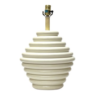 1980s Cream Ceramic Concentric Circles Bubble Lamp For Sale