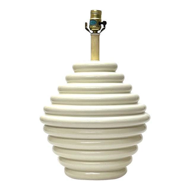 1980s Cream Ceramic Concentric Circles Bubble Lamp For Sale