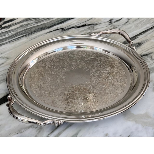 Presenting the ideal size and shape art deco style silver plated tray by Webster Wilcox. Use it as intended for serving...