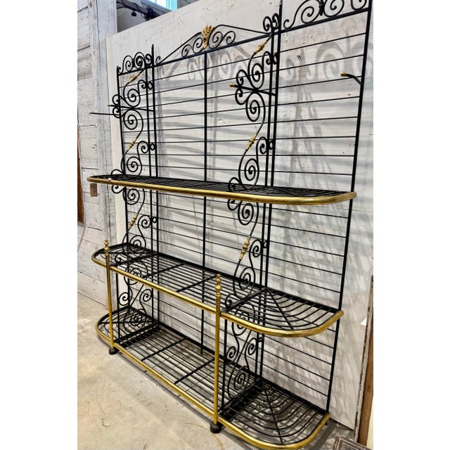 1920s Vintage 1920’s French Brass & Wrought Iron Baker’s Rack For Sale - Image 5 of 12