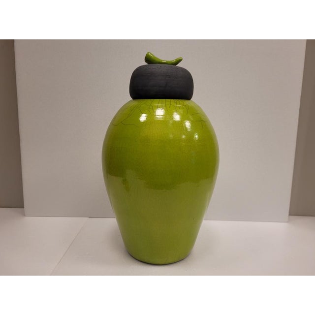 Vintage Green Vases in Raku Ceramics from Befos, Set of 3 For Sale - Image 6 of 18