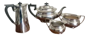 Antique Edwardian Silver-Plated Tea Set, 1900s, Set of 4