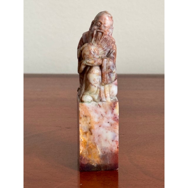 Antique Chinese Shoushan Stone Shoulao Scholar’s Seal, Late Qing–Republic For Sale In New York - Image 6 of 12