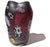 Mid-Century Modern Vintage Murano AVeM Red Millefiori Flowers Murrine Silver Flecks Italian Art Glass Pinched Rim Flower Vase For Sale - Image 3 of 12