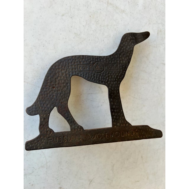 Vintage 1929 Art Deco Cast Iron Bookends, Russian Wolfhound - Corp - a Pair For Sale - Image 11 of 11