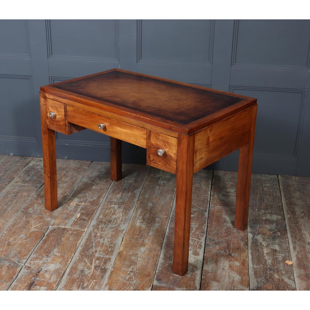 French Art Deco Walnut Writing Desk, 1930 For Sale - Image 12 of 17