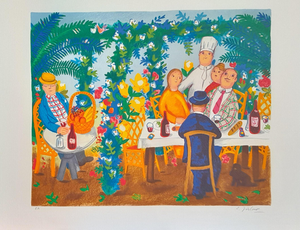 Lennart Jirlow, Banquet in the Garden, Lithograph