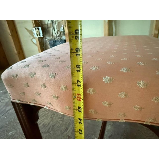 Late 20th Century Pair of Southwood Hickory Hickory Chippendale Style Mahogany FootStools/ Ottomans For Sale - Image 10 of 15