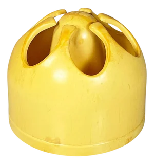Italian Space Age Pistil Shape Light Yellow Plastic Umbrella Stand, 1970s