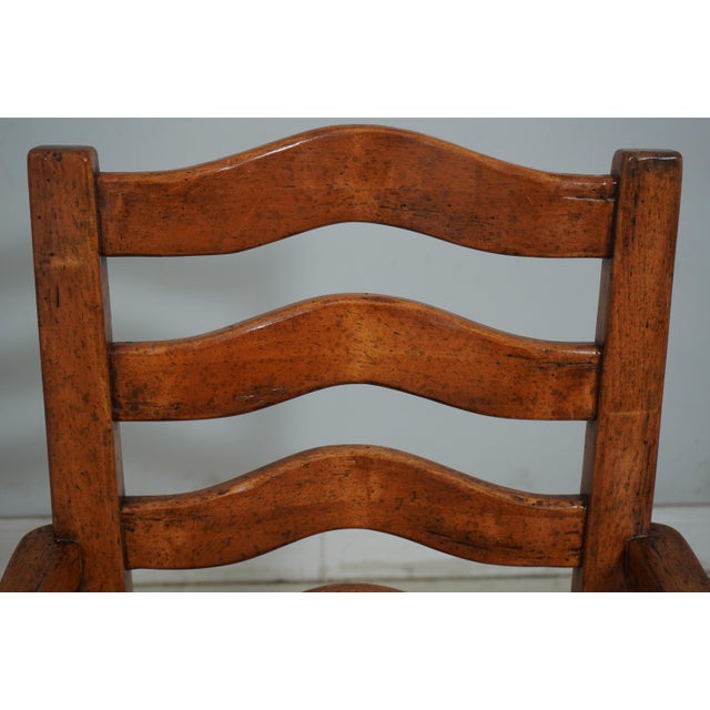 1990s Pair Guy Chaddock Distressed Ladderback Armchairs For Sale - Image 5 of 12