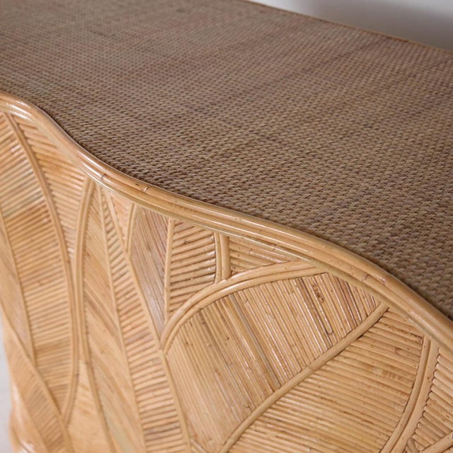 Leaf Rattan Console Table For Sale - Image 14 of 16