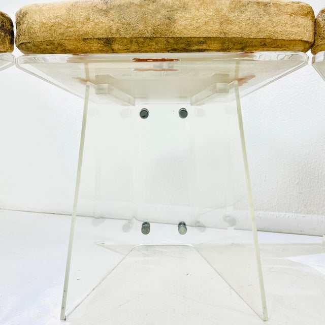 1980s Set of 4 High Back Lucite Dining Chairs For Sale - Image 9 of 17