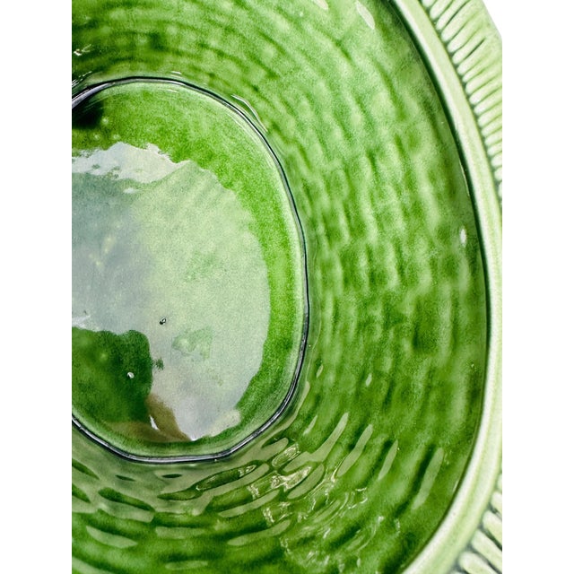 Green Vintage Portuguese Secla Majolica Fruit Topiary Basket Tureen For Sale - Image 8 of 18