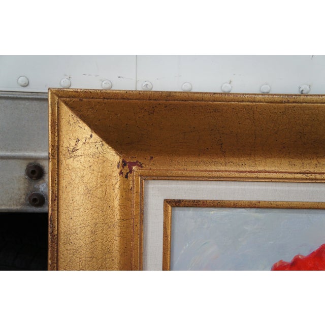 Impressionist Country Farmhouse Rooster Portrait Oil Painting on Canvas For Sale - Image 9 of 13