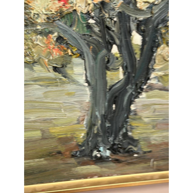 Original Swedish Oil on Canvas – “Chestnut Tree in Bloom” by Nils Olsson – Signed Verso – Vintage & Framed – 83 × 72.5 cm...