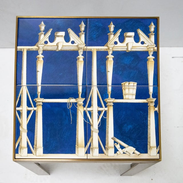 Metal Ceramic Side Tables by Gio Ponti, 1960s, Set of 2 For Sale - Image 7 of 11