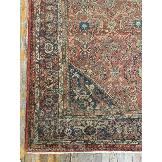 1890s Red Field Medallion Large Scale Antique Sultanabad Knotted Wool Rug For Sale In New York - Image 6 of 6