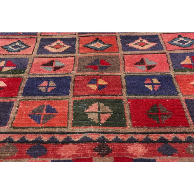 Mid 20th Century Vintage Persian Lori Checkerboard Rug - 05'02 X 08'02 For Sale - Image 5 of 9