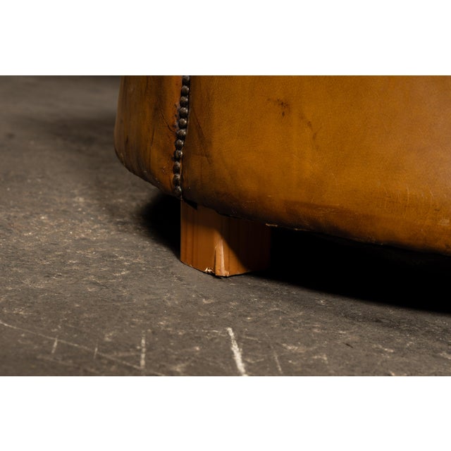 Early 20th Century Tufted Caramel Leather Chesterfield Sofa For Sale - Image 15 of 15